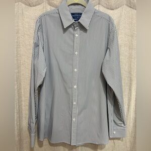 Mizzen+Main Men's Leeward Navy Pinstripe Dress Shirt